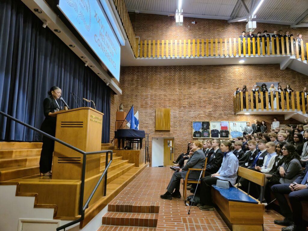 5th and 6th of May, HELIMUN ry hosted its 26th annual student-run conference in KSYK, providing students a unique platform for diplomacy and public speaking.
The session opened with an motivating keynote by President Tarja Halonen. Following two days of intense lobbying and debate the event concluded with final committee reports and closing speeches.